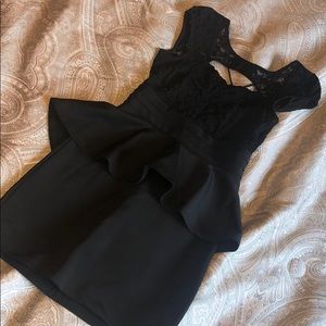 Super cute peplum and lace dress